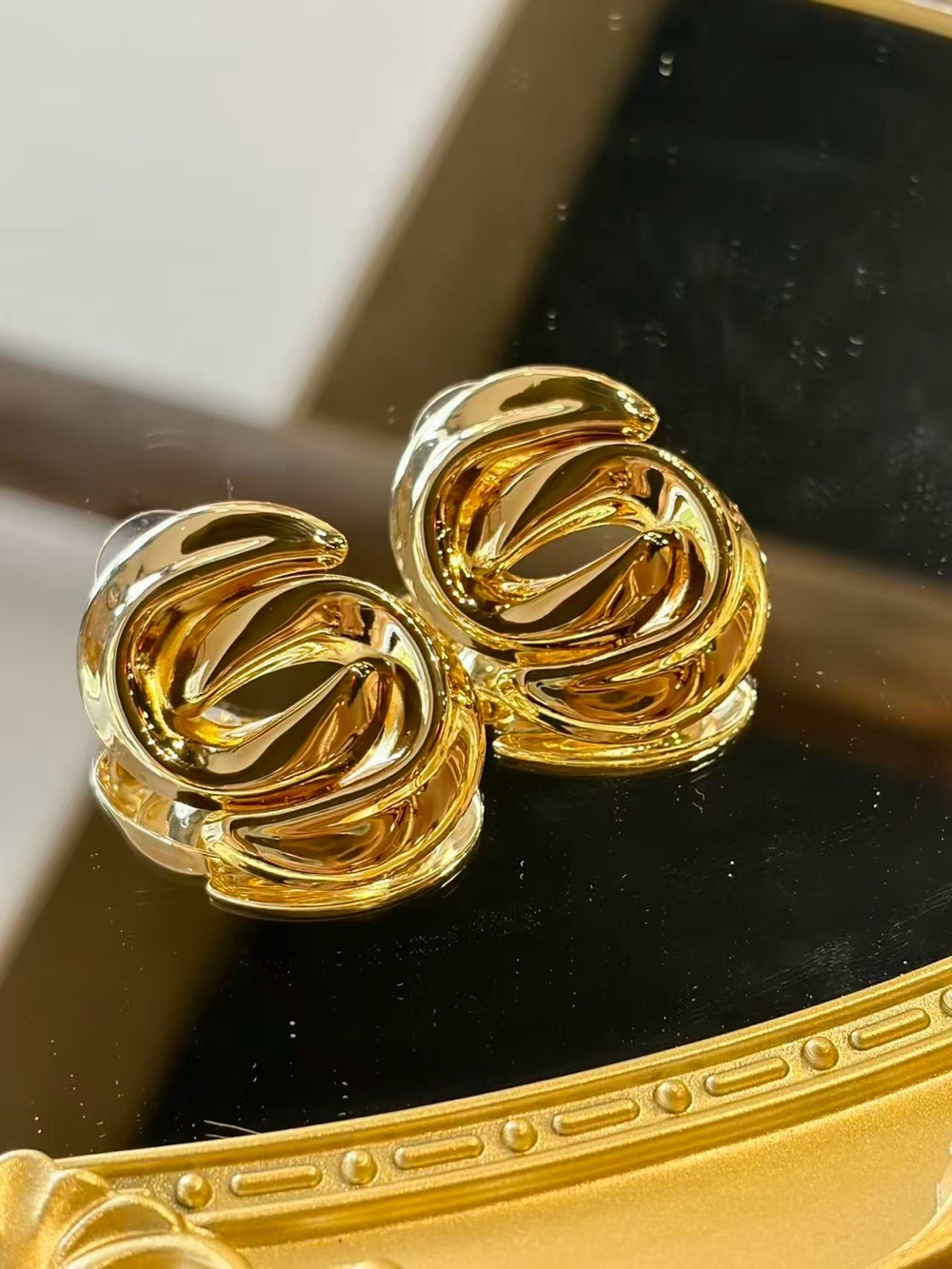 New Stylish Gold filled Wave Chunky Twisted Earrings